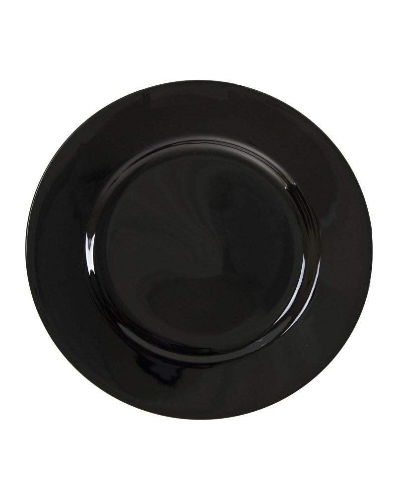 Black Rim  9" Luncheon Plate