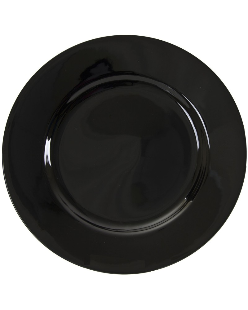 Black Rim  12" Charger Plate
