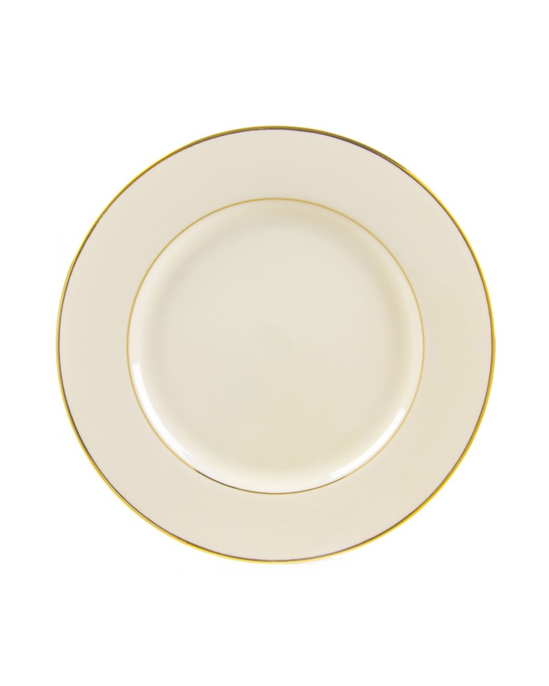 Cream Double Gold  10.25" Dinner Plate