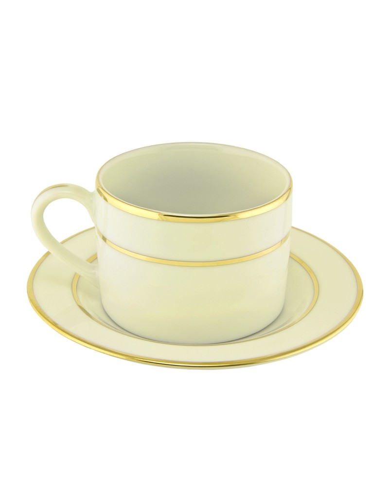 Cream Double Gold  Can Cup Saucer (6 oz.)