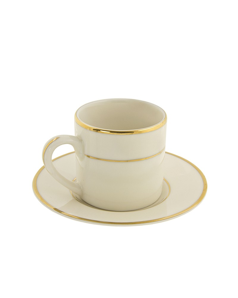 Cream Double Gold  Can Demi Cup Saucer (4 oz.)