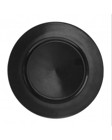 Lacquer Round  Black 13" Charger
