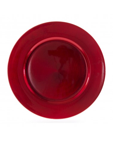Lacquer Round Red Charger 13" 