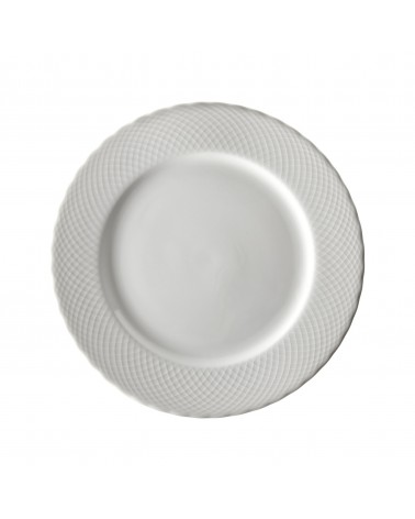 White Wicker 10.25" Dinner Plate