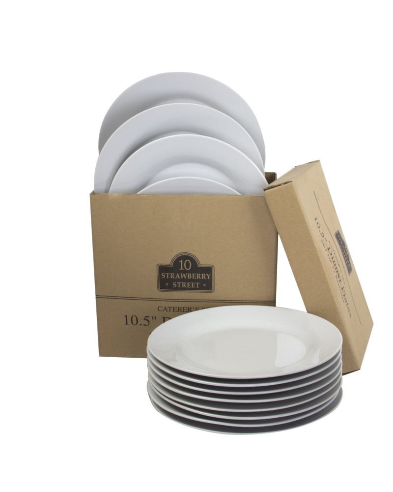 Glass Dinner Plates Catering Pack Round Kitchen Guest Dishes Set Clear 12Pcs 313049175104 