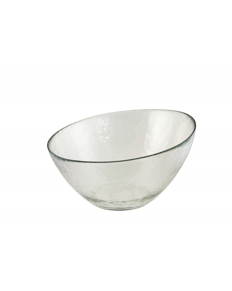 Hammered Glass Angled 10" Bowl