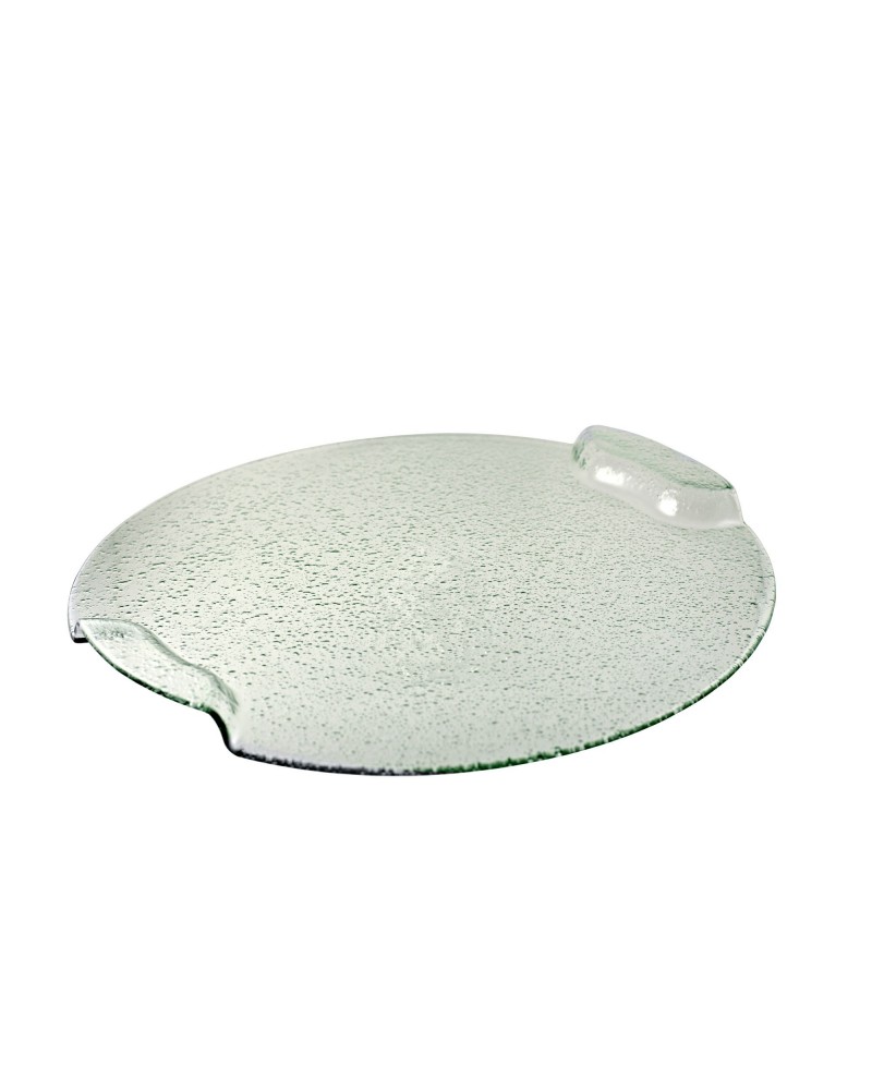 Deco Glass  Bent Handle Platter