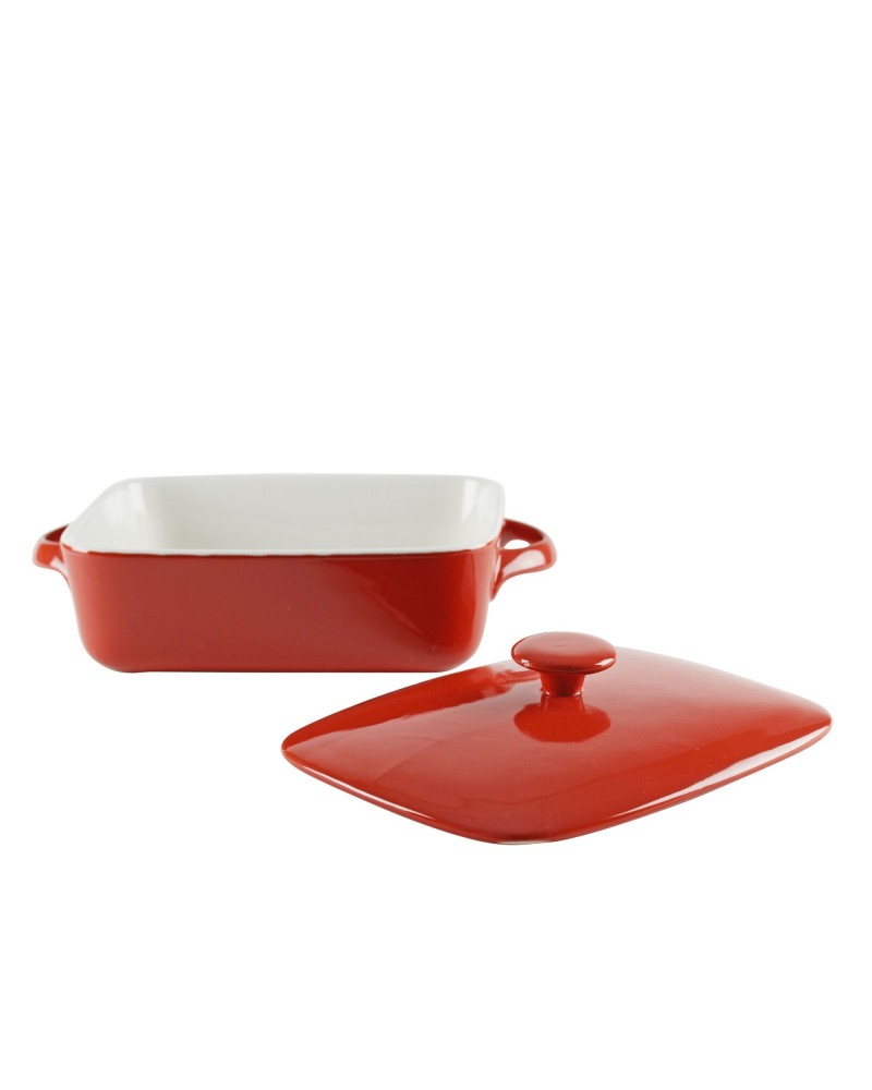 Sienna Red Rectangular Bakeware With Lid 9"