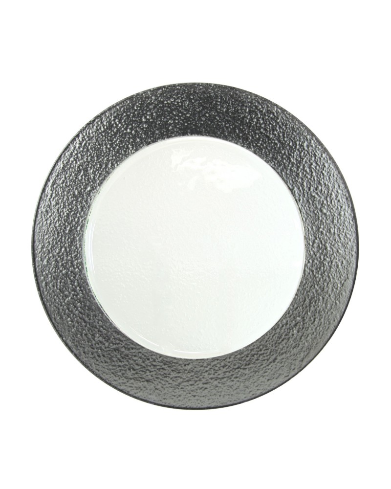 Colored Rim Silver Rim Glass Charger Plate